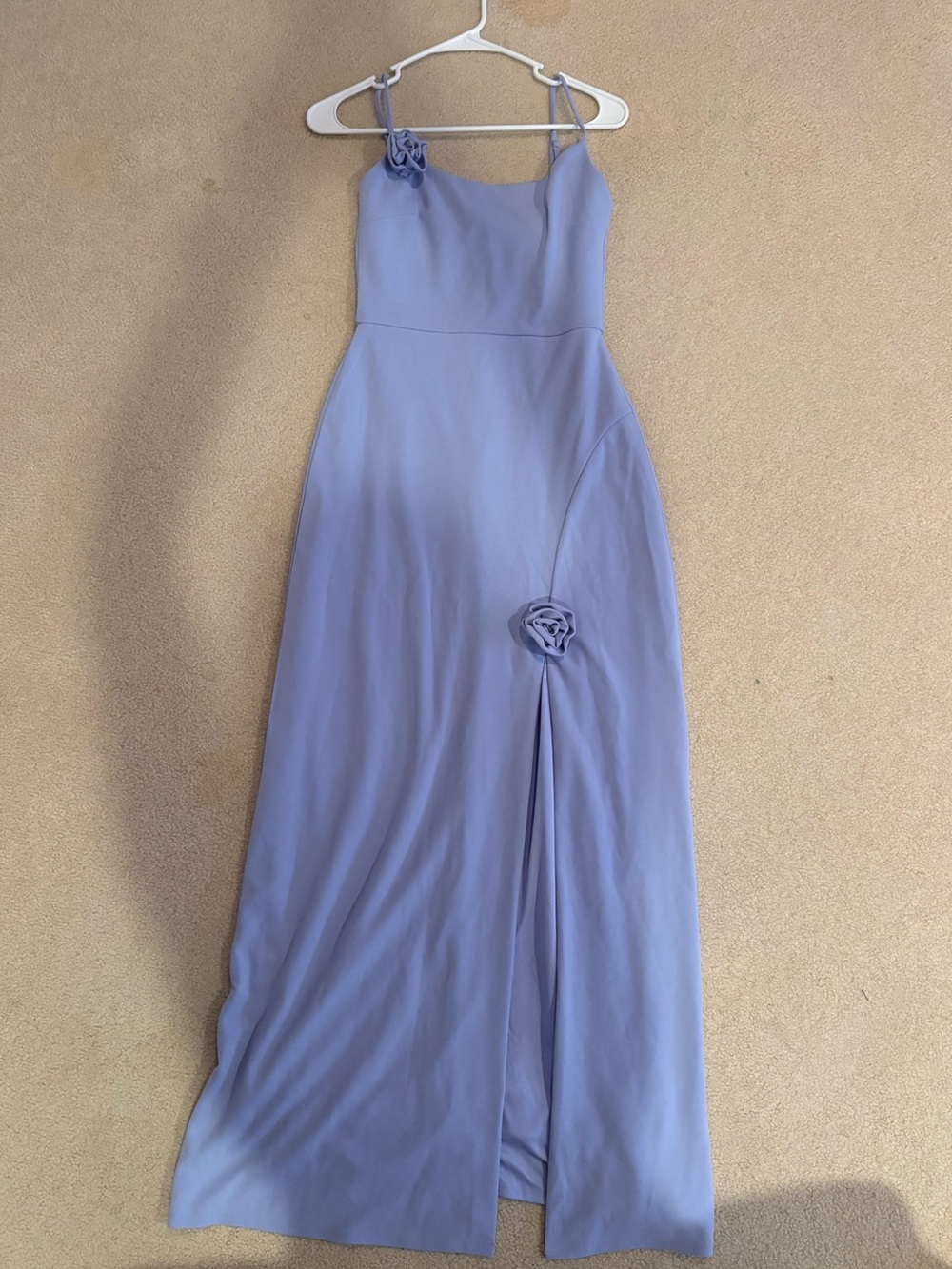 Wayf Lavender Spaghetti-Strap Maxi Dress with Rosette Details